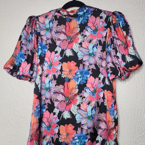 Lobo Rosa Multi-color Floral Balloon Puffy Sleeve Blouse Size XS - Picture 5 of 15